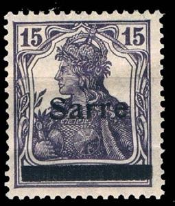 Stamp, Germania, overprint 'Sarre', Germany, Saarland,  , Crowns and Coronets, Women