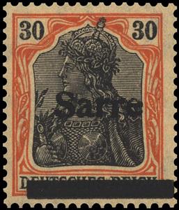 Stamp, Germania, overprint 'Sarre', Germany, Saarland,  , Crowns and Coronets, Women