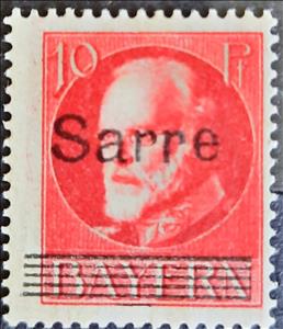 Stamp, King Ludwig III overprinted Sarre, Germany, Saarland,  , Famous People, Heads of State, Kings, Men, Royalty