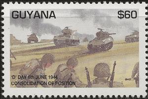 Stamp, Consolidation of position, Guyana,  , Second World War, Tanks