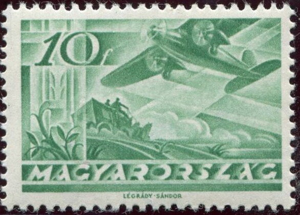 Fokker F VII over mail coach