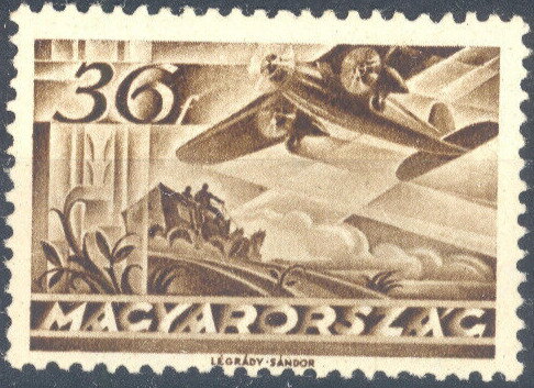 Fokker F VII over mail coach