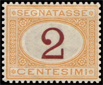 Stamp, Number within an oval, Italy,  , Numbers