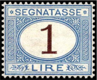 Stamp, Number within an oval, Italy,  , Numbers