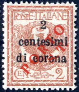 Stamp, Eagle and Ornaments ovptd., Italy - Occupation of Trentino and Venezia-Giulia,  , Coats of Arms, Heraldic Animals