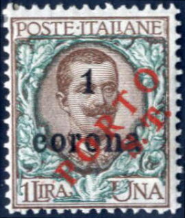 Stamp, Effigy of Victor Emanuele III with Floral Ornaments, ovpt., Italy - Occupation of Trentino and Venezia-Giulia,  , Famous People, Heads of State, Kings, Men, Royalty