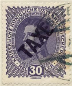 Stamp, Emperor Karl I, oblique handst. TAXE, Italy - Occupation of Trentino and Venezia-Giulia,  , Emperors, Heads of State, Royalty