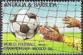 Stamp, Goal, Antigua and Barbuda,  , Football (Soccer)