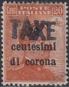 Stamp, King Victor Emmanuel III handstp. TAXE, Italy - Occupation of Trentino and Venezia-Giulia,  , Famous People, Heads of State, Kings, Men, Royalty
