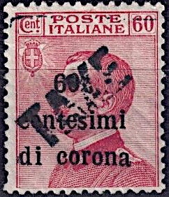 Stamp, King Victor Emmanuel III handstp. TAXE, Italy - Occupation of Trentino and Venezia-Giulia,  , Famous People, Heads of State, Kings, Men, Royalty