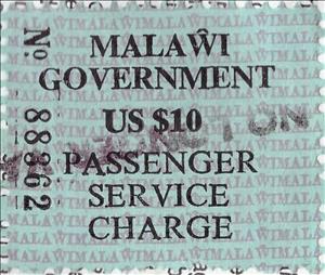 Stamp, Malawi Government - Passenger Service Charge, Malawi,  , Airports