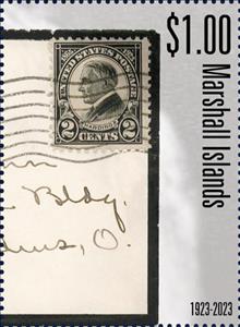 Stamp, U.S. Postage Stamp "Warren G. Harding" 1923 Issue, Marshall Islands,  , Famous People, Postal History, Postal Services