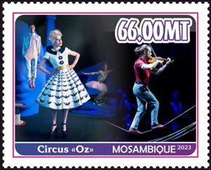 Stamp, Circus "Oz", Mozambique,  , Circus