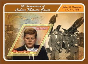 Souvenir Sheet, Cuban Missile Crisis, Mozambique,  , Diplomacy, Famous People, Politicians, Politics