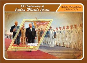 Souvenir Sheet, Cuban Missile Crisis, Mozambique,  , Diplomacy, Famous People, Politicians, Politics