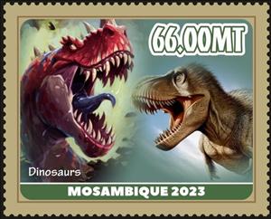 Stamp, Dinosaurs, Mozambique,  , Dinosaurs, Prehistorical Animals
