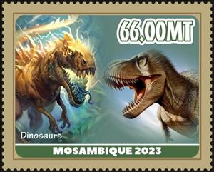 Stamp, Dinosaurs, Mozambique,  , Dinosaurs, Prehistorical Animals