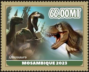 Stamp, Dinosaurs, Mozambique,  , Dinosaurs, Prehistorical Animals