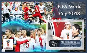 Souvenir Sheet, FIFA World Cup Football Soccer in 2018, Mozambique,  , Football (Soccer), Sports