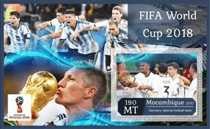 Souvenir Sheet, FIFA World Cup Football Soccer in 2018, Mozambique,  , Football (Soccer), Sports