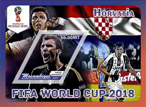 Souvenir Sheet, FIFA World Cup Football Soccer in 2018 Croatia Players, Mozambique,  , Football (Soccer), Sports