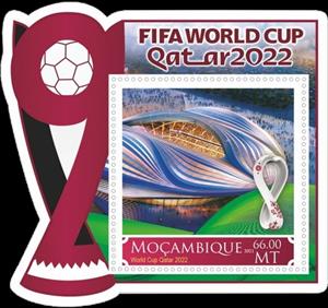 Souvenir Sheet, FIFA World Cup Football Soccer in Qatar in 2022, Mozambique,  , Football (Soccer), Sports