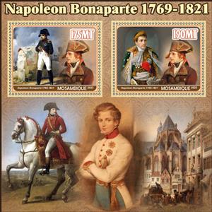 Mini Sheet, Napoleon Bonaparte, Mozambique,  , Famous People, Heads of State, Heads of State (Military), Military Forces