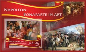 Souvenir Sheet, Napoleon Bonaparte in Art, Mozambique,  , Famous People, Heads of State, Heads of State (Military)