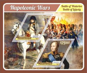 Mini Sheet, Napoleonic Wars Leaders, Mozambique,  , Battle, Famous People, Heads of State, Heads of State (Military), Military Forces, Military Officers
