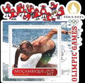 Souvenir Sheet, Olympic Games in Paris in 2024, Mozambique,  , Olympic Games, Sports