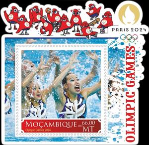 Souvenir Sheet, Olympic Games in Paris in 2024, Mozambique,  , Olympic Games, Sports