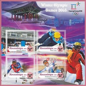 Mini Sheet, Olympic Games in PyeongChang in 2018, Mozambique,  , Olympic Games, Sports