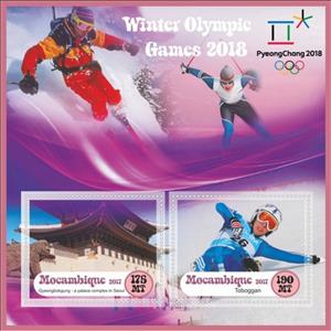 Mini Sheet, Olympic Games in PyeongChang in 2018, Mozambique,  , Olympic Games, Sports