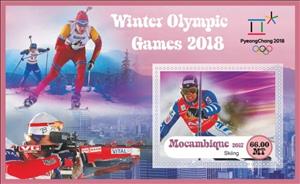 Souvenir Sheet, Olympic Games in PyeongChang in 2018, Mozambique,  , Olympic Games, Sports