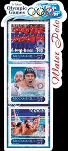 Mini Sheet, Olympic Games in Tokyo in 2020 Water Polo, Mozambique,  , Olympic Games, Sports, Water-polo