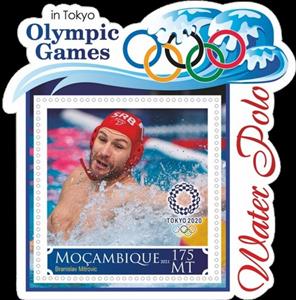 Souvenir Sheet, Olympic Games in Tokyo in 2020 Water Polo, Mozambique,  , Olympic Games, Sports, Water-polo