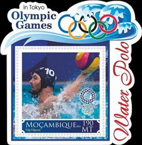 Souvenir Sheet, Olympic Games in Tokyo in 2020 Water Polo, Mozambique,  , Olympic Games, Sports, Water-polo