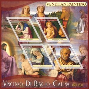 Mini Sheet, Paintings by Vincenzo di Biagio Catena, Mozambique,  , Painters, Paintings