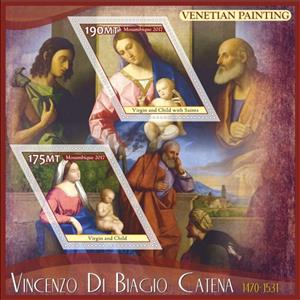Mini Sheet, Paintings by Vincenzo di Biagio Catena, Mozambique,  , Painters, Paintings