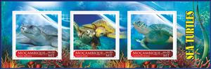 Mini Sheet, Sea Turtles, Mozambique,  , Animals (Fauna), Sea Life, Turtles