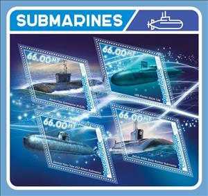 Mini Sheet, Submarines, Mozambique,  , Submarines