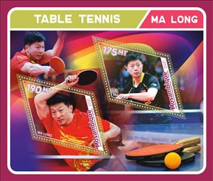 Mini Sheet, Table Tennis Players Ma Long, Mozambique,  , Sports, Table Tennis