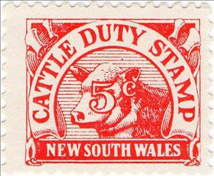 Stamp, Cows head with value, New South Wales,  , Bulls and Cows, Numbers