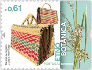 Stamp, Forjães Baskets and Juncus maritimus, Portugal,  , Bags, Plants (Flora), Textile