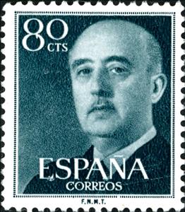 Stamp, Franco, General, Spain,  , Dictators, Famous People, Generals, Heads of State (Military), Men