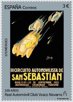 Stamp, Royal Automobile Club of Vasco Navarre, Centenary, Spain,  , Cars, Promotional Posters