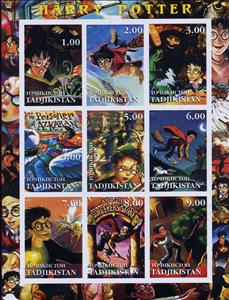 Mini Sheet, Harry Potter, Tajikistan,  , Cartoons