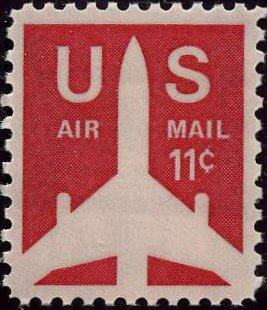 Stamp, Silhouette of Jet Airliner, United States of America,  , Aircraft, Airlines