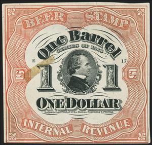 Stamp, Beer - Andrew Johnson (1808-1875), United States of America,  , Beer, Famous People, Heads of State, Men