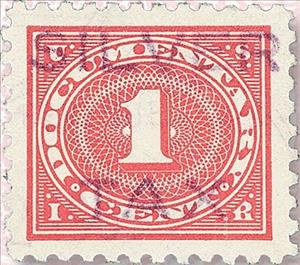 Stamp, Silver Tax - Numeral, United States of America,  , Numbers